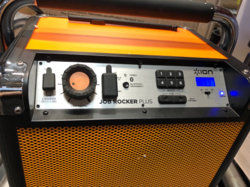 Photo 3 of ION Audio Job Rocker Plus | Portable Heavy-Duty Jobsite Bluetooth Speaker System with AM/FM Radio & Dual AC Power Outlets
