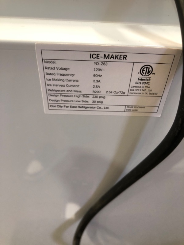 Photo 3 of Commercial Ice Maker Machine 130LBS/24H with 35LBS Storage Bin