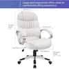 Photo 1 of White Big and High Back Office Chair,PU Leather Executive Computer Chair with Lumbar Support
