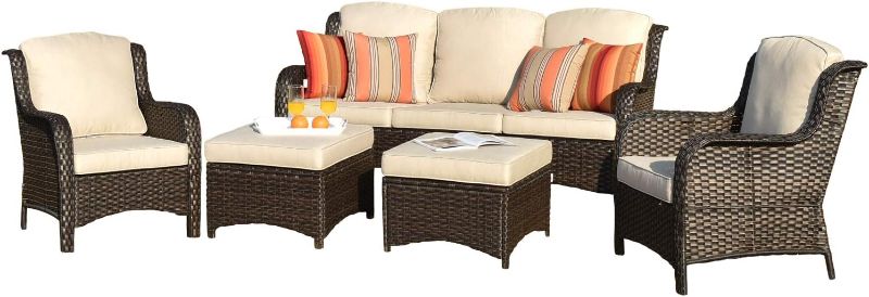 Photo 1 of *PARTS ONLY INCOMPLETE SET*
XIZZI Patio Furniture Sets Outdoor Furniture Conversation Set 5 Pieces Light Beige
