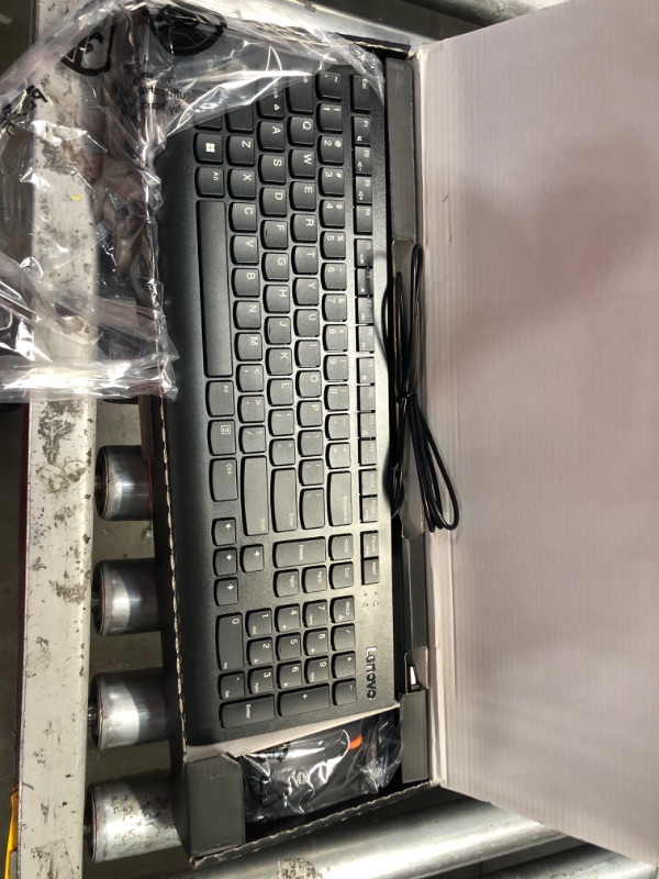 Photo 3 of Lenovo 300 USB Combo, Full-Size Wired Keyboard & Mouse, Ergonomic, Left or Right Hand Mouse, Optical Mouse, GX30M39606, Black & GX30M39704 300 - Mouse - Right and Left-Handed - Wired - USB