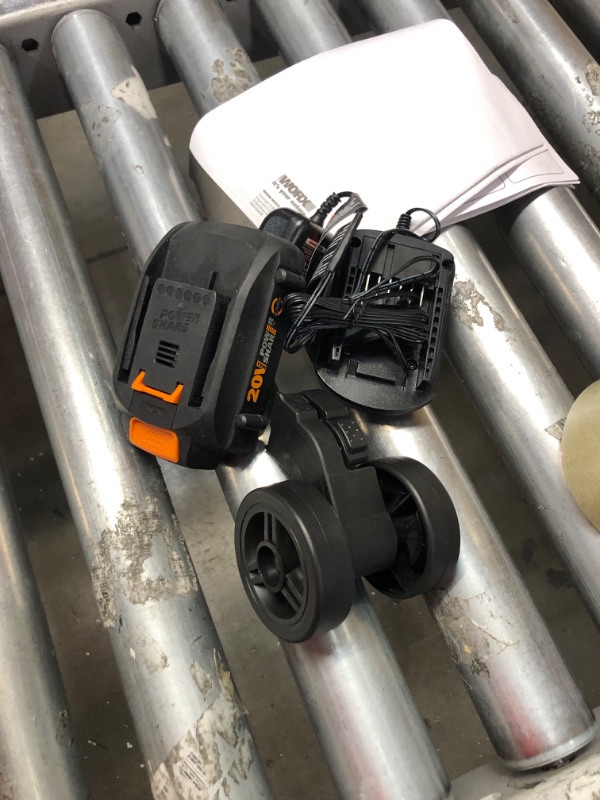 Photo 1 of Worx WG170 GT Revolution 20V 12 Inch Grass Trimmer/Edger/Mini-Mower (Batteries & Charger Included) & WA3578 - PowerShare 20V 4.0Ah, Lithium Ion High Capacity Battery, Orange and Black 2 X 20V 2.0Ah Batteries Included Revolution + Capacity Battery