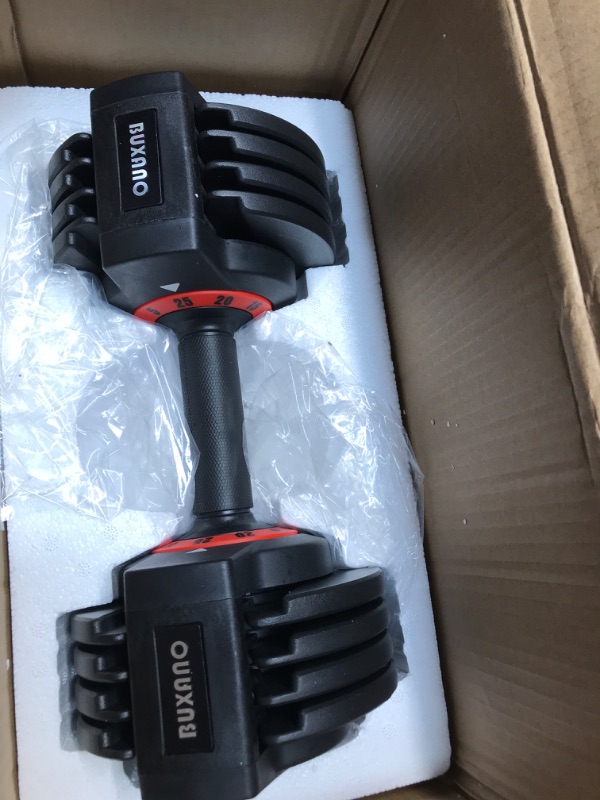 Photo 2 of **ONLY ONE  DUMBELL *** Adjustable Dumbbell 25/lb 5 In 1 Single Dumbbell for Men and Women Multiweight Options Dumbbell with Anti-Slip Nylon Handle Fast Adjust Weight for Home Gym Full Body Workout Fitness 55LB?1pc?