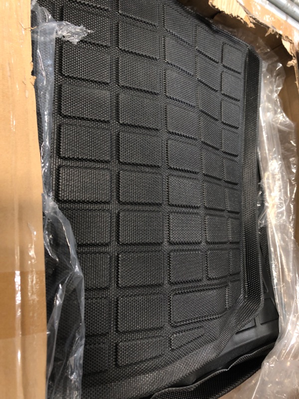 Photo 3 of SUPER LINER All Weather Floor Mats for Tesla Model Y 5-Seat 2021 2022 2023 Custom Fit TPE Car Floor Mats Cargo Liner Rear Cargo Tray Trunk Interior Accessories (Does NOT fit 7-Seat)