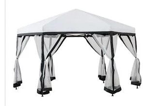 Photo 1 of 11 x 11 Hexagon Pop Up Portable Soft Top Gazebo with Netting
