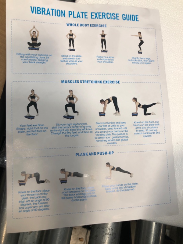 Photo 1 of TODO Vibration Plate Exercise Machine Whole Body Vibration Machine for Relieving Muscle Tightness, Remote Control/3 Resistance Loops/Resistance Bands black / white