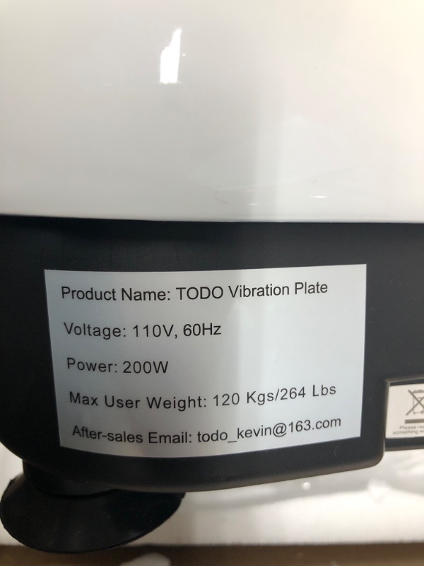 Photo 1 of TODO Vibration Plate Exercise Machine Whole Body Vibration Machine for Relieving Muscle Tightness, Remote Control/3 Resistance Loops/Resistance Bands black / white