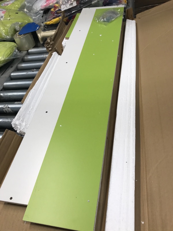 Photo 1 of ***PARTS MISSING***Furinno Luder Bookcase / Book / Storage, 4-Tier Cube, Green/White White/Green 4-Tier Cube Shelf