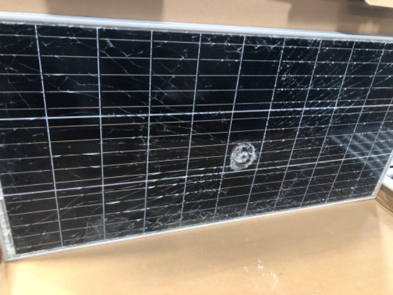 Photo 4 of *SEVERLY DAMAGED FOR PARTS*- Renogy 100 Watt 12 Volt Monocrystalline Solar Panel, 42.2 X 19.6 X 1.38 in, High Efficiency Module PV Power