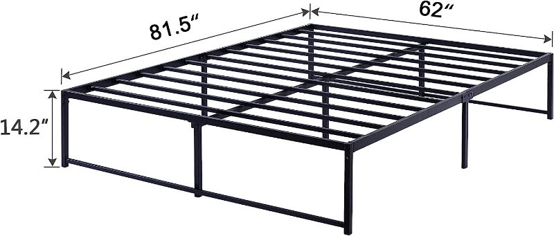 Photo 1 of 14" Metal Platform Bed Frame/Mattress Foundation/No Box Spring Needed/Steel Slat Support (Queen Size)