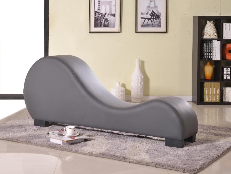 Photo 1 of *****PARTS ONLY****NO HARDWARE******Direct Yoga Chaise Lounge Collection for Stretching & Relaxation Modern Faux Leather Curved Sofa, Living Room Bedroom Accent Piece