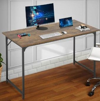 Photo 1 of Computer Desk Home Office Desk Gaming Desk Corner Writing Black Large 47.2”W x 23.6”D Student Art Modren Simple Style PC Wood and Metal Desk Workstation for Small Space?Vintage
