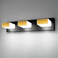 Photo 1 of *similar to stock photo but in the color black *- OKELI Bathroom Vanity Light 3 Light Dimmable 360°Rotatable Black and Gold Vanity Lights for Bathroom Gold Bathroom Lights Over Mirror 6000K Cool White 18W ETL Listed NO: 5014735