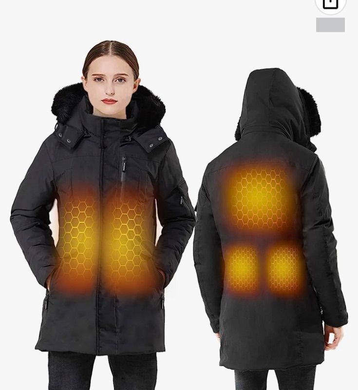 Photo 1 of Graphene Plus Size Women's Heated Jacket with 16000mAh Battery Pack for Outdoor