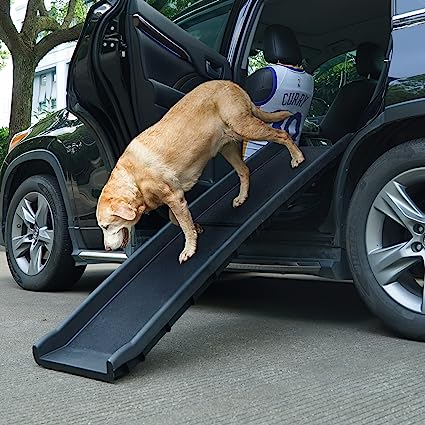 Photo 1 of 62”L Heavy Duty Portable Folding Dog Ramps for Large Dogs SUV, Truck Car Ramp Stairs Step Ladder for Pet, Non-Slip Design for High Bed,Stairs,Couch-Easy Storage,Supports up to 150 lb
