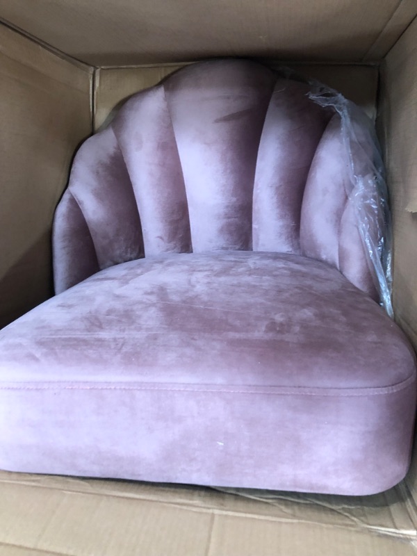 Photo 2 of *MISSING LEGS AND HARDWARE* Amazon Brand – Rivet Sheena Glam Tufted Velvet Shell Chair, 23.5'W, Rose