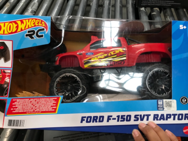 Photo 2 of ?Hot Wheels Remote Control Truck, Red Ford F-150 RC Vehicle With Full-Function Remote Control, Large Wheels & High-Performance Engine, 2.4 GHz With Range of 65 Feet HW FORD TRUCK RC