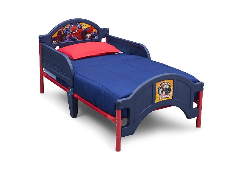 Photo 1 of (Used, maybe missing parts) Delta Children Plastic Toddler Bed, Marvel Spider-Man
