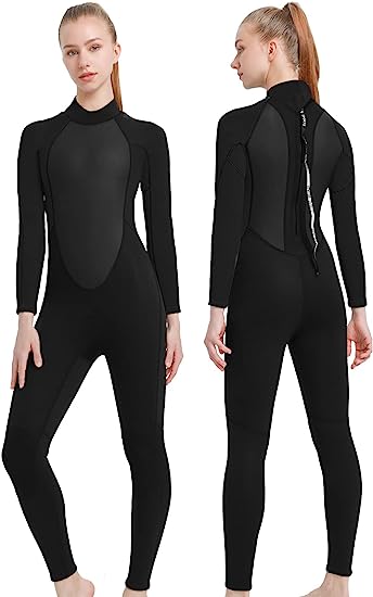 Photo 1 of REALON Men Wetsuit Women Neoprene Wet Suits 3mm Full Body Long Sleeves Swimsuit for Scuba Diving Swimming Surfing Adult in Cold Water Aerobics---SMALL
