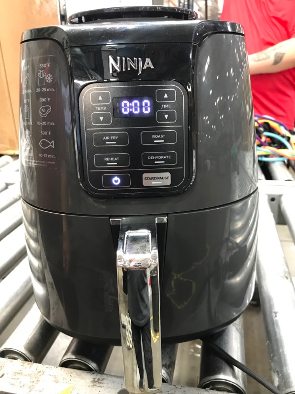 Photo 4 of Ninja AF101 Air Fryer that Crisps, Roasts, Reheats, & Dehydrates, for Quick, Easy Meals, 4 Quart Capacity, & High Gloss Finish, Grey