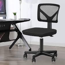 Photo 1 of Armless Office Chair Ergonomic Mesh Computer Chair with Wheels Adjustable Mid-Back Small Desk Chair for Small Spaces 360° Swivel Rolling Task Work Chair for Home Office, Black