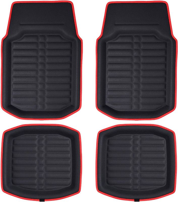 Photo 1 of 
FH Group Automotive Floor Mats - PU Leather Floor Mats, Deep Dish Design, Floor Mats for Cars, Universal Fit Floor Mats Full Set, Floor Mats For Most Sedan,...