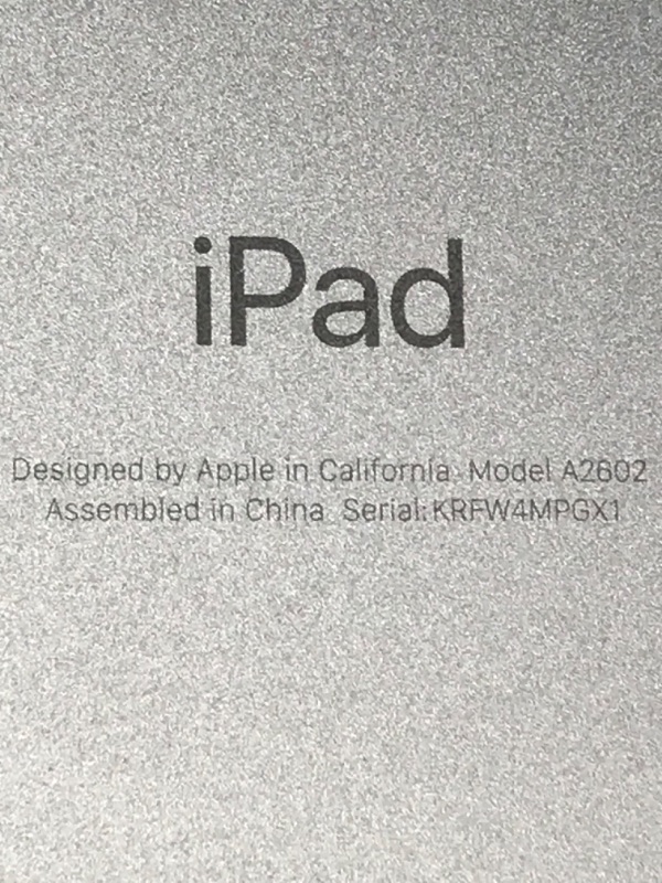 Photo 2 of MISSING POWER CORDS: SCRATCH BACK. Apple iPad (9th Generation): with A13 Bionic chip, 10.2-inch Retina Display, 64GB, Wi-Fi, 12MP front/8MP Back Camera, Touch ID, All-Day Battery Life – Space Gray