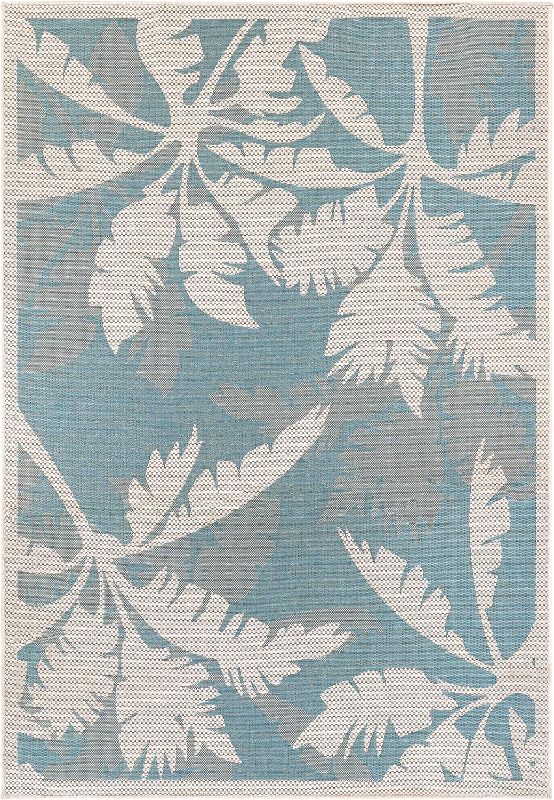 Photo 1 of 
Couristan Monaco Indoor/Outdoor Area Rug for Patios, Decks, Kitchens, and Laundry Rooms, All-Weather, Pet-Friendly and Easy to Clean, Coastal Flora Pattern.