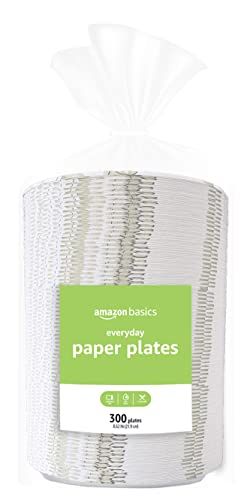 Photo 1 of Amazon Basics Everyday Paper Plates, 9 Inch, Disposable, 300 Count