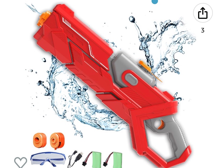 Photo 1 of Electric Water Guns for Adults Kids, 650CC Automatic Squirt Guns with 2 Nozzles, Super Water Soaker Up to 32 FT Range, Large Water Blaster Squirter for Summer Outdoor Party Pool Beach Shooting Game