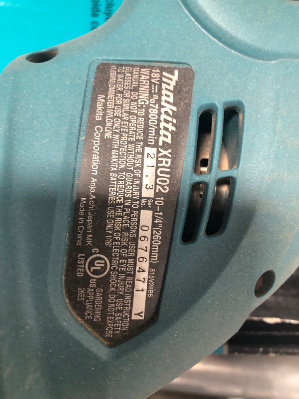 Photo 5 of **MINOR WEAR & TEAR**Makita XRU02Z 18V LXT Lithium-Ion Cordless String Trimmer, Tool Only, (Battery Not Included)