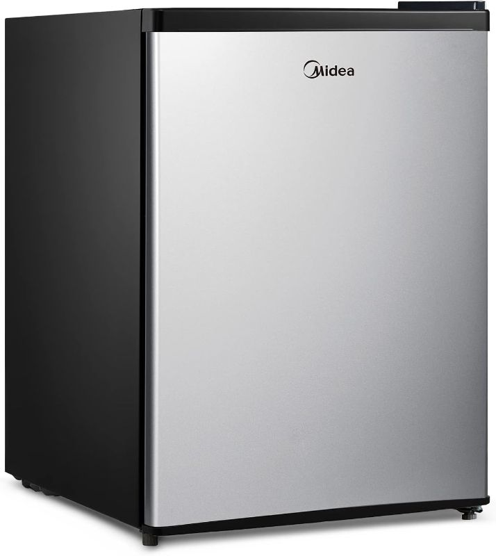 Photo 1 of **MINOR SHIPPING DAMAGE**Midea WHS-87LSS1 Refrigerator, 2.4 Cubic Feet, Stainless Steel
