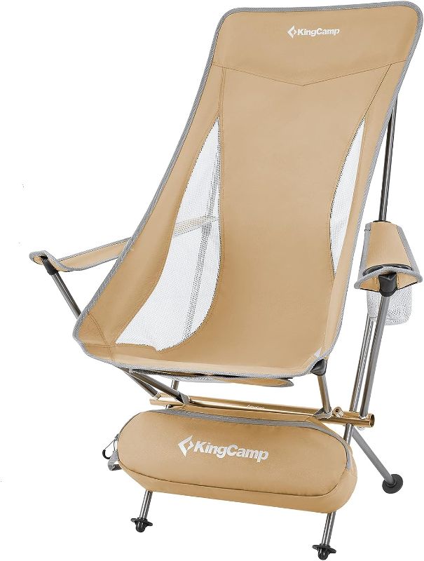 Photo 1 of KingCamp Ultralight High Back Folding Camping Chairs Adults with Armrest, Upgrade
