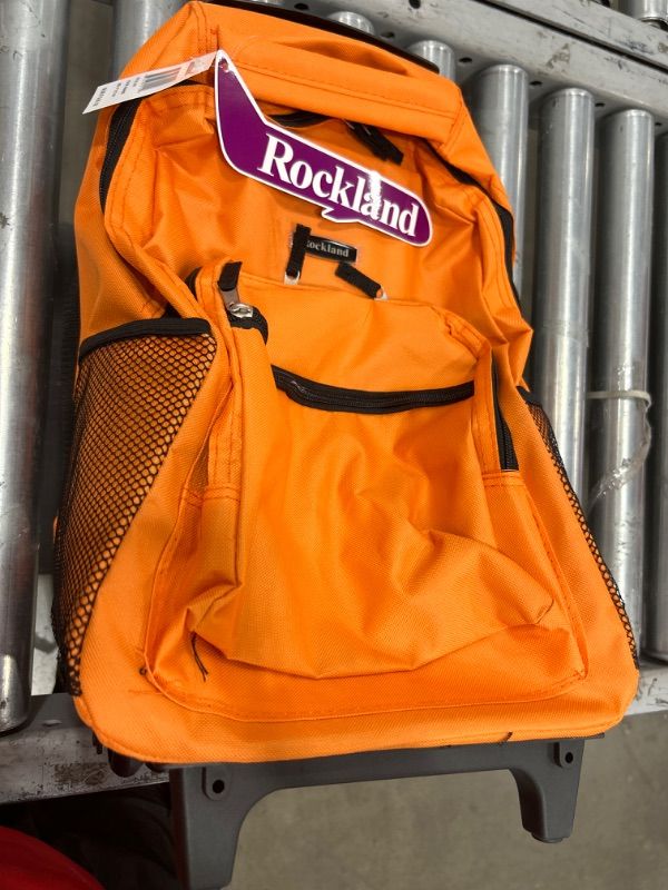 Photo 3 of Rockland Double Handle Rolling Backpack, Orange, 17-Inch 17-Inch Orange