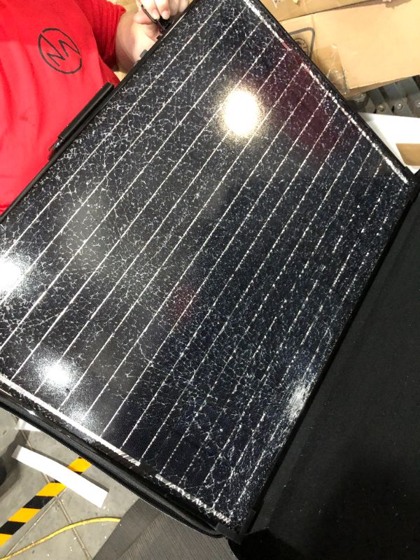 Photo 8 of (GLASS ON ONE PANEL BROKEN)*** Renogy 100 Watt 12 Volt Monocrystalline Foldable Solar Suitcase 