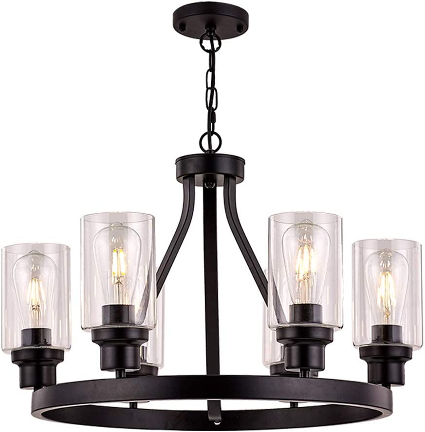 Photo 1 of **SEE NOTES**
Sivilynus Farmhouse Chandelier Lighting Round 6 Lights Black with Glass Shade Ceiling Hanging Vintage Rustic Light Fixture for Dining Room Living Room Foyer Porch Kitchen Island
