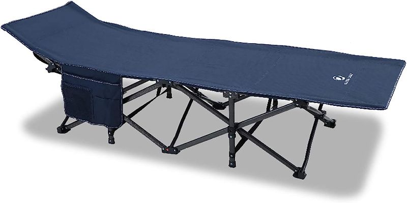 Photo 1 of  Oversized Camping Cot Supports 600 lbs Sleeping Bed Folding Steel Frame Portable with Carry Bag
