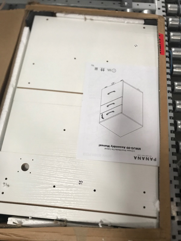 Photo 2 of 3 Drawers Wooden Locking File Cabinet with Storage Removable File Cabinet for Home Office,Under Desk Filing Cabinets(White)