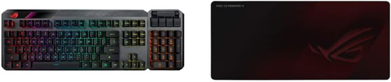 Photo 1 of ASUS ROG Claymore II Wireless Modular Gaming Mechanical Keyboard-Black & ROG Scabbard II Extended Gaming Mouse Pad | Nano Technology Smooth Glide Tracking
