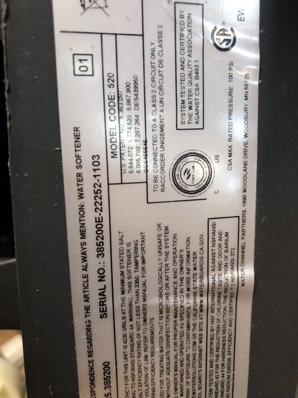 Photo 1 of **PARTS ONLY***Kenmore 520 31k Grain Water Softener NSF International Certified Minerals, Barium, Radium, and Chlorine Taste & Odor | Reduce Hard Water in Your Home | Fully Programmable, Easy Install 2-in-1 System
