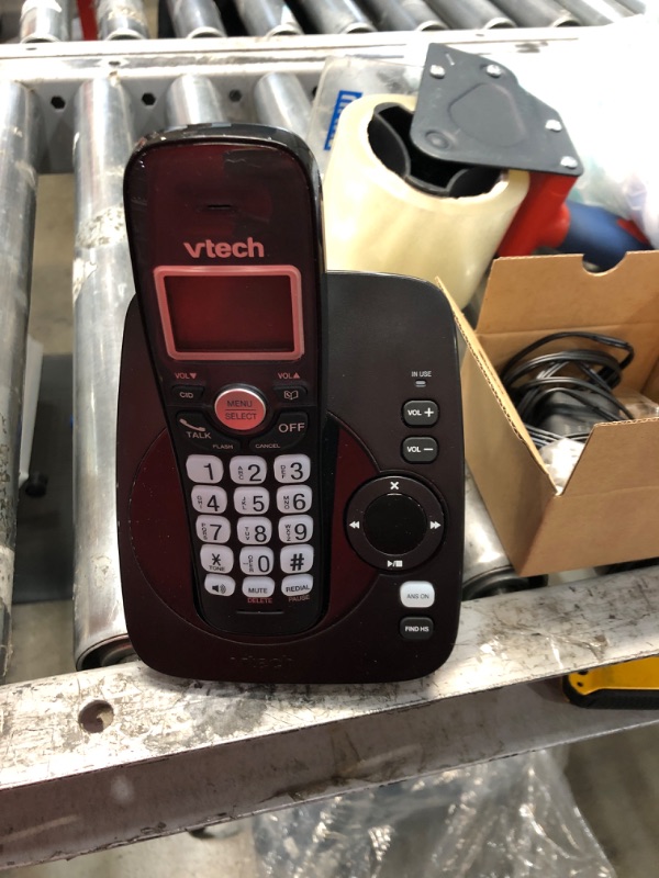 Photo 2 of VTech VG104-11 DECT 6.0 Cordless Phone for Home with Answering Machine, Blue-White Backlit Display, Backlit Buttons, Full Duplex Speakerphone, Caller ID/Call Waiting, Reliable 1000 ft Range (Black) Caller ID + Answering Machine Black