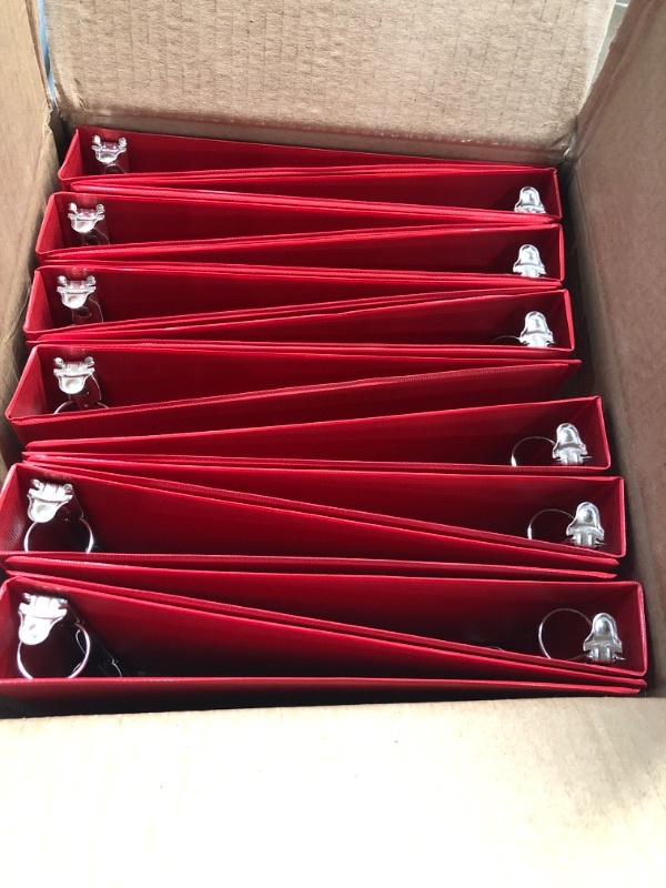 Photo 2 of Avery Economy 3 Ring Binders, 1" Round Rings, 12 Red Binders (03310)