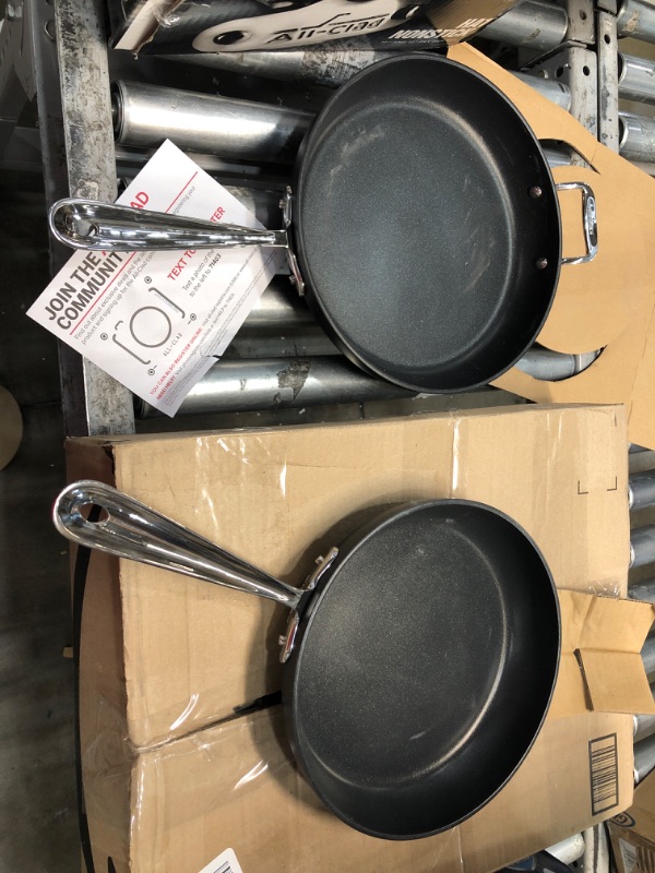 Photo 2 of All-Clad E1002S63 HA1 Hard Anodized Nonstick Fry Pan Cookware Set, 10 Inch and 12 Inch Fry Pan, 2 Piece, Grey 10-Inch and 12-Inch