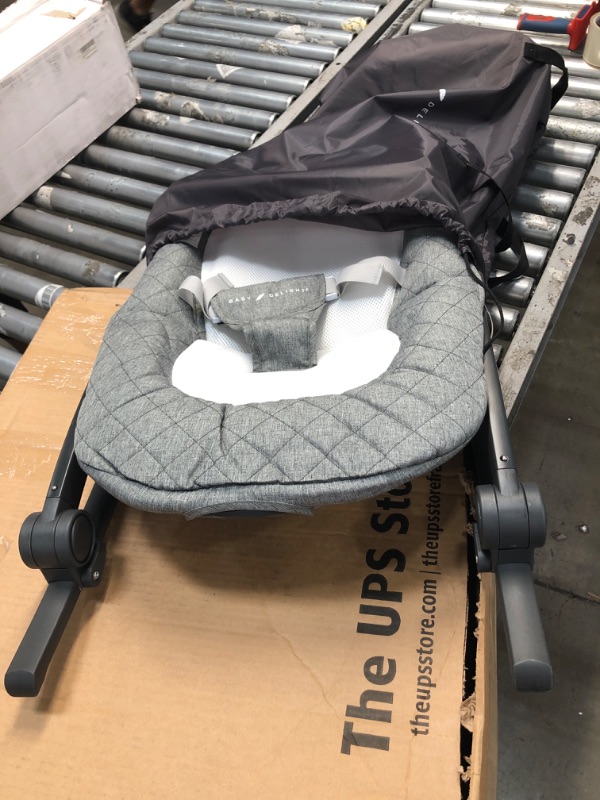 Photo 2 of Baby Delight Aura Deluxe | Portable Baby Bouncer for Infants | Baby Rocker | Quilted Charcoal Tweed Grey