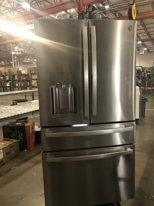 Photo 2 of GE Profile 27.9-cu ft 4-Door Smart French Door Refrigerator with Ice Maker and Door within Door (Fingerprint-resistant Stainless Steel) ENERGY STAR