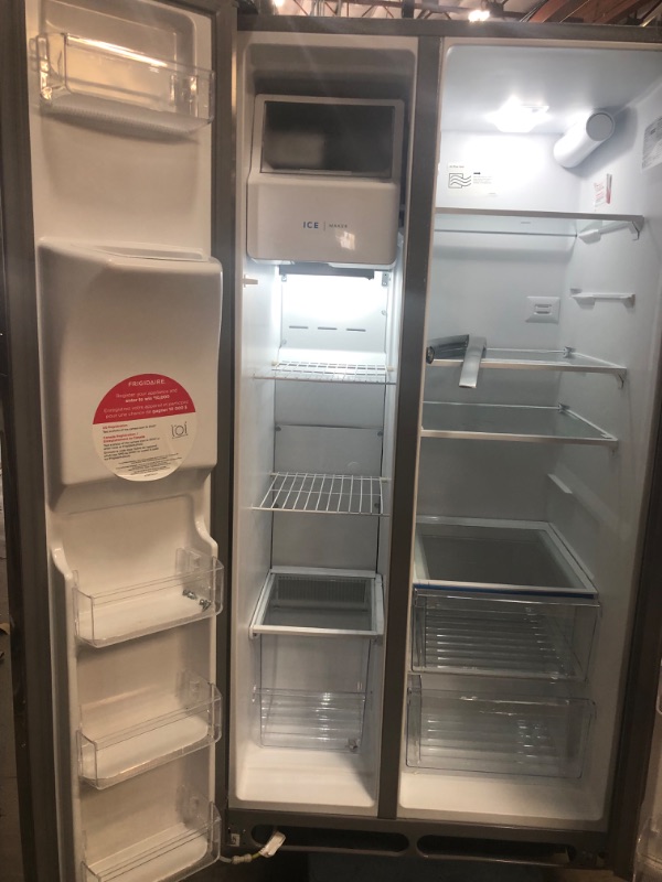 Photo 12 of Frigidaire 25.6-cu ft Side-by-Side Refrigerator with Ice Maker (Fingerprint Resistant Stainless Steel) ENERGY STAR