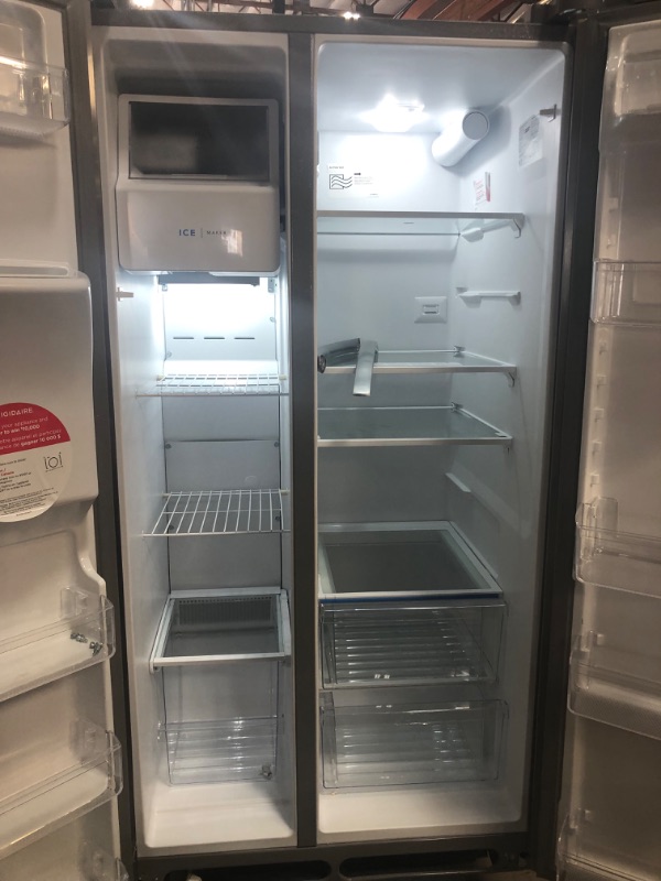 Photo 2 of Frigidaire 25.6-cu ft Side-by-Side Refrigerator with Ice Maker (Fingerprint Resistant Stainless Steel) ENERGY STAR