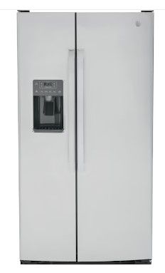 Photo 1 of GE 25.3-cu ft Side-by-Side Refrigerator with Ice Maker (Stainless Steel)
Model #GSS25GYPFS