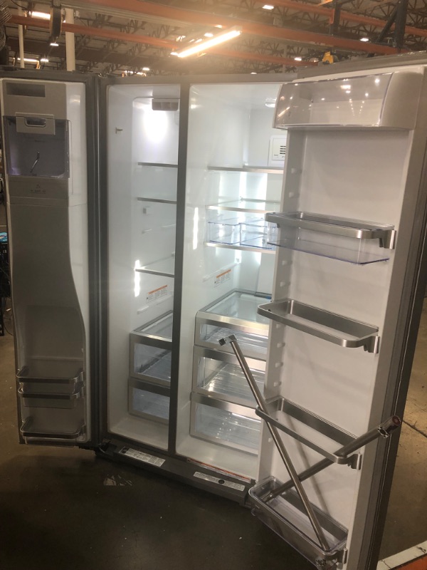 Photo 2 of KitchenAid 24.8-cu ft Side-by-Side Refrigerator with Ice Maker (Stainless Steel with Printshield Finish) ENERGY STAR