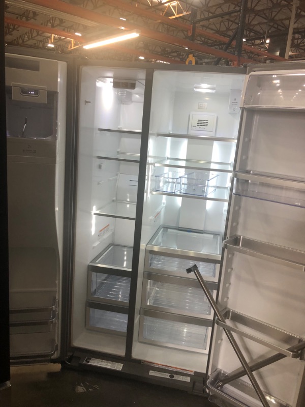 Photo 6 of KitchenAid 24.8-cu ft Side-by-Side Refrigerator with Ice Maker (Stainless Steel with Printshield Finish) ENERGY STAR